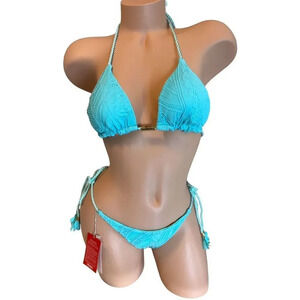 Turquoise Lace Bikini Set - 603